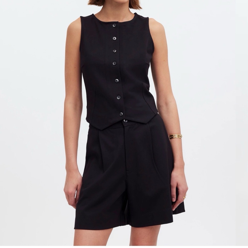 Madewell Black Sleeveless Top and Shorts Set